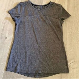 Grey semi fitted workout top